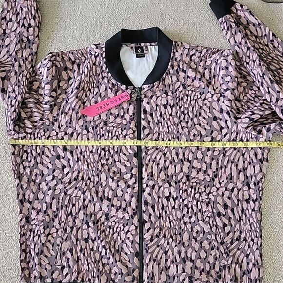 Skechers Cheetah Animal Print Pink Black Lightweight Jacket - Size Large - Picture 12 of 16